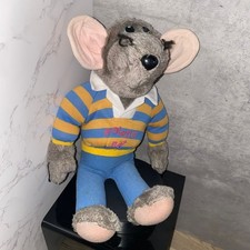 Vintage Roland Rat Plush Toy 13" 1980s Striped Jumper Superstar Soft Toy