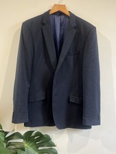 Savile Row F.LLI Cerruti 100% Wool Suit Jacket Modern Fit Size 42 Navy Blue