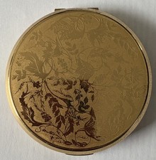 Stratton Vintage Intricate Floral and Leaf Design Powder compact (WCR)