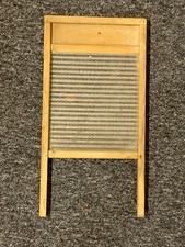 Vintage Woodenware Washboard Ripple Ribbed Glass Scrub Panel 26 Inches  GB