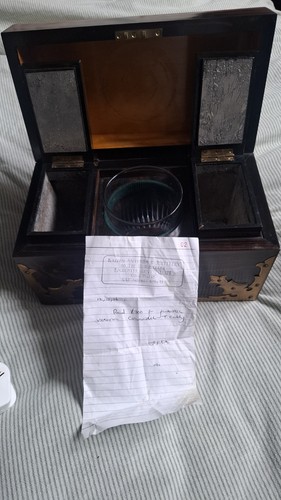 Victorian coromandel tea caddy - victorian,