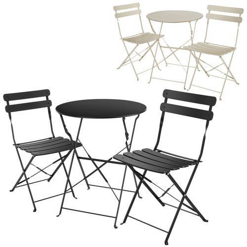 Garden table chairs 3pc - table,