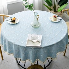 Plaid Cotton Linen Round
