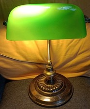 Vintage bankers desktop - vintage, lamp