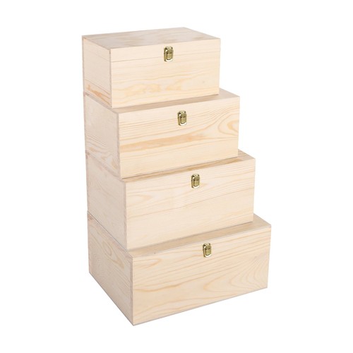 Natural finish wooden storage - natural,