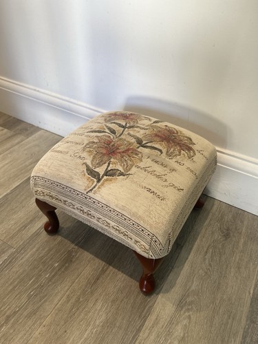 Vintage footstool floral - footstool,
