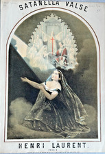Victorian Music Sheet lithographic cover - SATANELLA  VALSE BY HENRI LAURENT