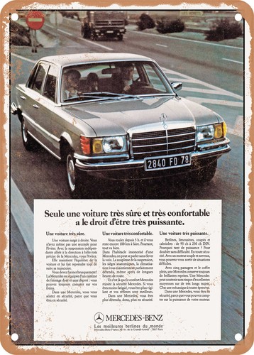 Metal sign 1975 mercedes 450 - -,