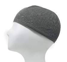 Mercan Hat - Man's Prayer Tupi - Turkish Skull Cap - Islamic Kufi  Charcoal Grey