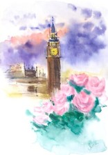 London painting big ben - london,
