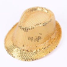 Men Women Jazz Hat Glitter Sequins Stage Dance Show Performance Jazz Hat Party