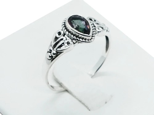 Mystic topaz silver ring - topaz,