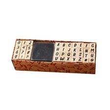 40 Pcs Small Wooden Rubber Stamps Letter Alphabet Number Symbol DIY Craft Card