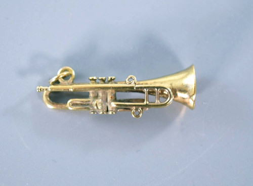 Vintage gold gilt trumpet - vintage,