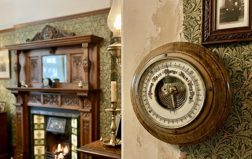 Vintage wooden aneroid - vintage,