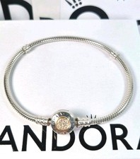 Pandora Sterling Silver & 14ct Gold Signature Clasp Moments Bracelet- NEW , 19cm