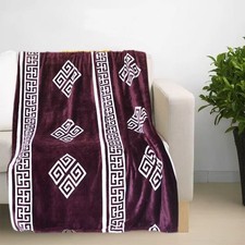 Modern Luxury Light Weight Reversible Blanket Throws Super Soft Warm King Size