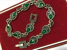 Vintage Style Green Glass &