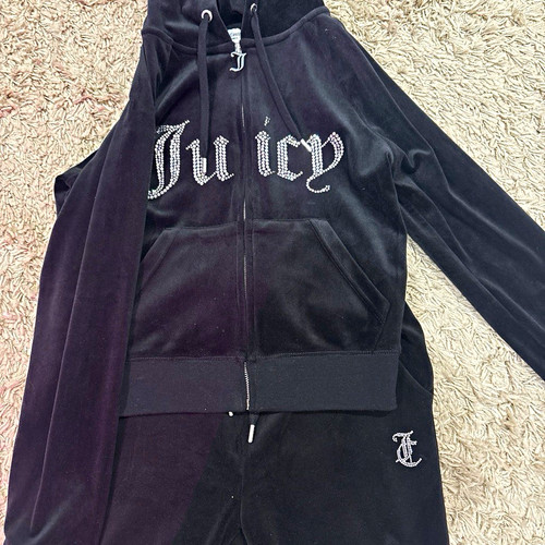 Juicy couture black velour - juicy, 2pc