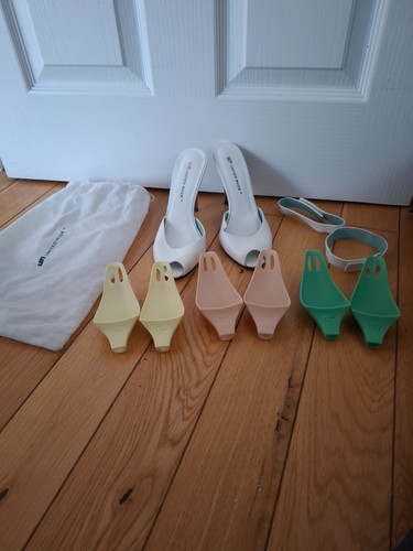 Rare united nude mules - nude,