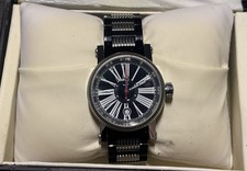 Aquaswiss Men's Watch Silver Tone Black Dial Roman DL0738 00308 - 45 mm Case