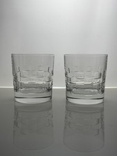EDINBURGH CRYSTAL Pair Of Old Fashioned Whisky Glass Tumblers | Skibo Pattern