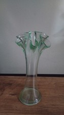 Glass thin tall vase green - thin,