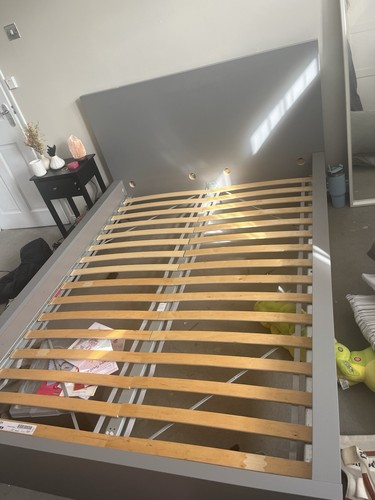 Ikea double bed frame grey - bed,