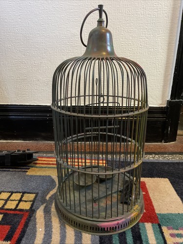 Brass bird cage vintage - cage,