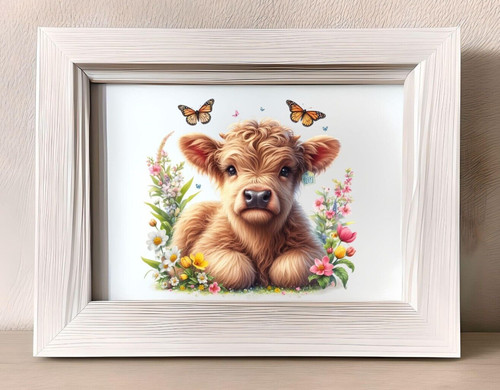 Cow art print highland - cow,