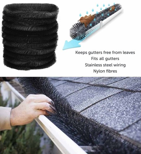 Gutter brush roof leaf guard - gutter,