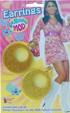 EARRINGS 60's 60s GOLD glitter