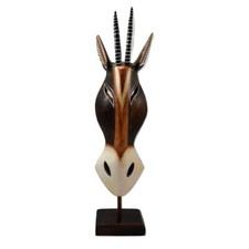 Wooden Gazelle Mask on Plinth