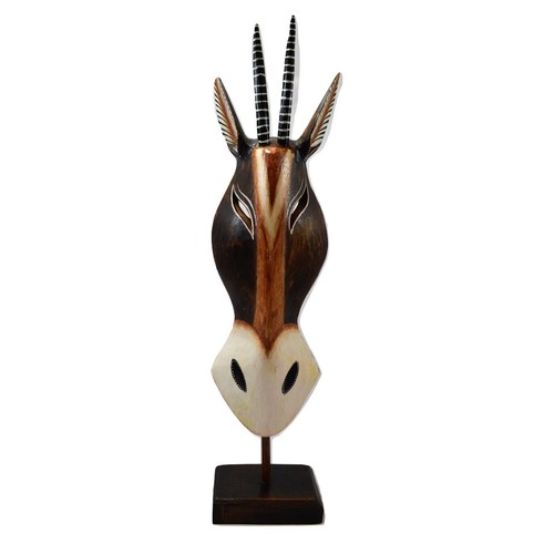 Wooden gazelle mask - gazelle, on