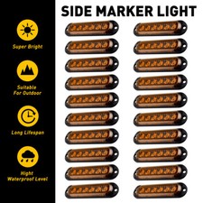 12V 6 LED Amber Orange Side