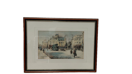 Framed print old - dundee, market