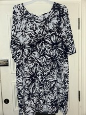 QVC Nina Leonard DRESS NAVY