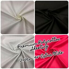 PREMIUM POLYCOTTON SHEETING FABRIC - 240CM 94" EXTRA WIDE - CUT LENGTHS