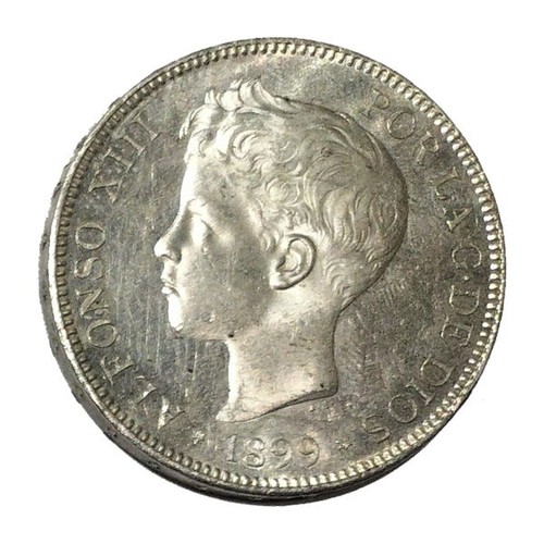 Spain silver coin 1899 5 - spain,