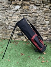 Wilson Pro Staff Golf Carry Stand Bag & Rain Cover 3 Way Divider Black & Red