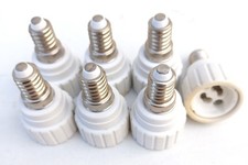 7+2 SES + ES to GU10 light bulb adaptors. (e14 + e27)