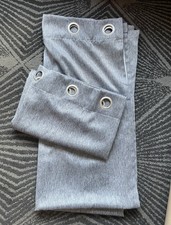 Grey Eyelet Curtains Pair