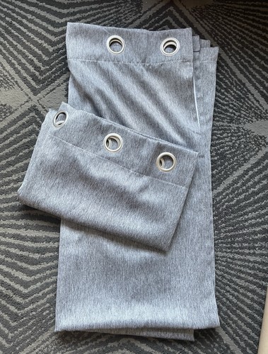 Grey eyelet curtains - grey, pair