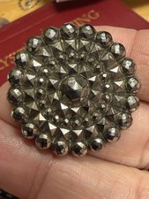 Antique Cut Steel Glass Button