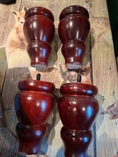 4x Mahogany Finish Wooden Furniture Feet Legs For Sofa, Chairs, Stools, Tab