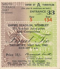 TICKET: FA CUP FINAL 1962 Tottenham v Burnley - EXCELLENT
