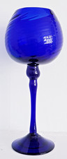 Blue glass hurricane lamp, mid