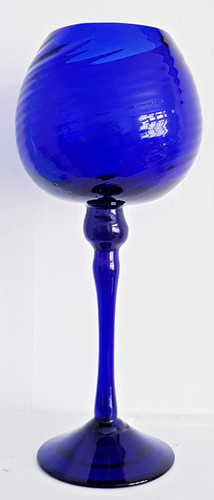 Blue glass hurricane lamp - ,, mid