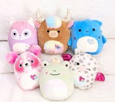 Squishmallows Retired Valentines Bundle 5" Highland Cow Shark Frog Pig Chinchila