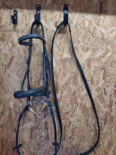 Leather cavesson bridle bit - leather,
